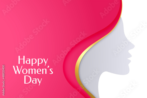 stylish happy womens day pink greeting © starlineart