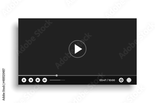 black video player template mockup design