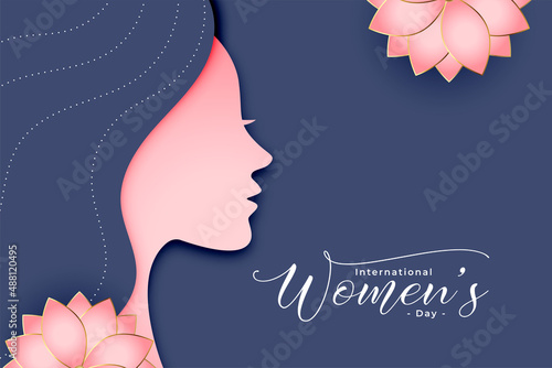 womens day paper style decorative card design