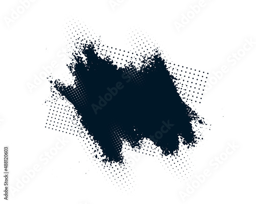 abstract splatter grunge with halftone effect