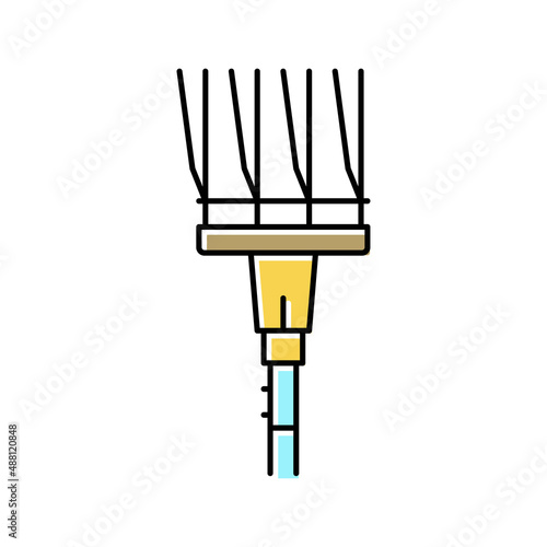 rakes farmer accessory color icon vector illustration