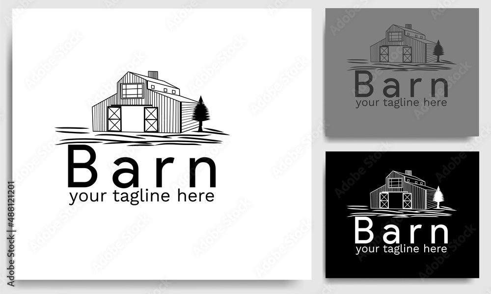 barn farm animal ranch logo template vector design