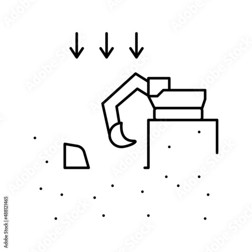 excavation pit for building line icon vector illustration