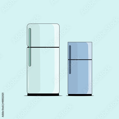 illustration of a fridge in cartoon vector drawing