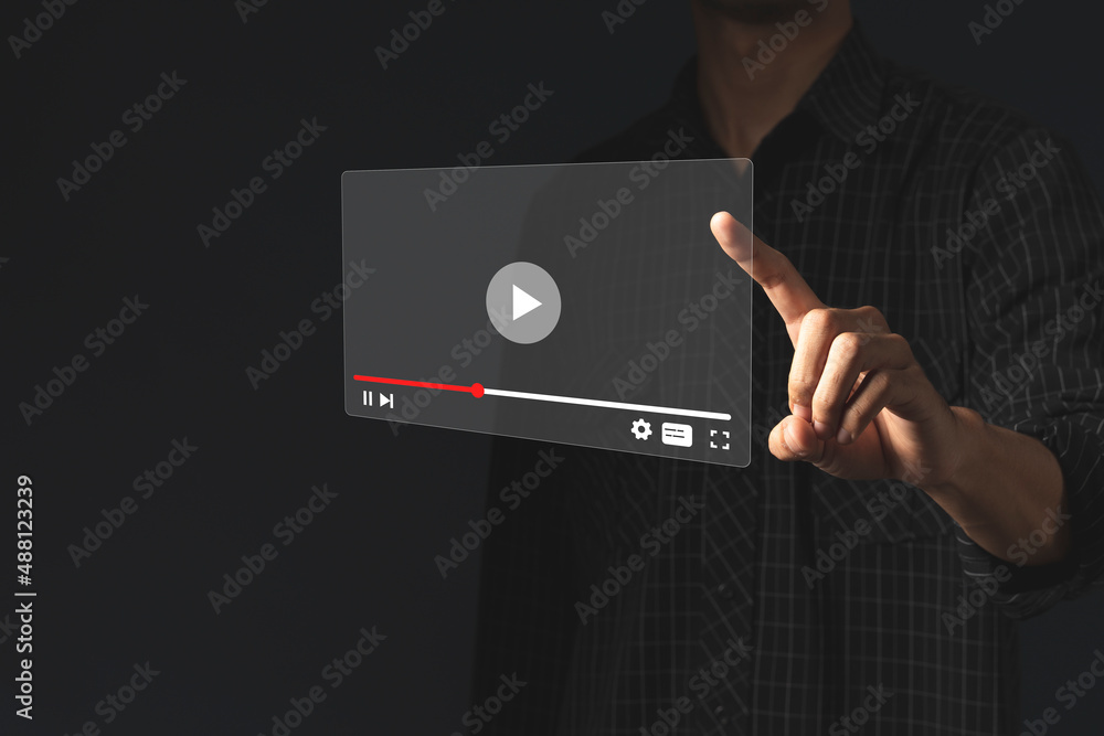 streaming online, watching video on internet hologram concept
