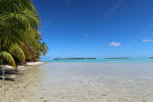,Beach in a tropical island from French Polynesia 