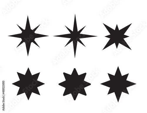 set of Star silhouette icon vector illustration eps10