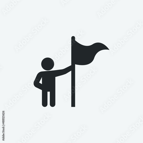 Mountain climbing vector icon illustration sign 