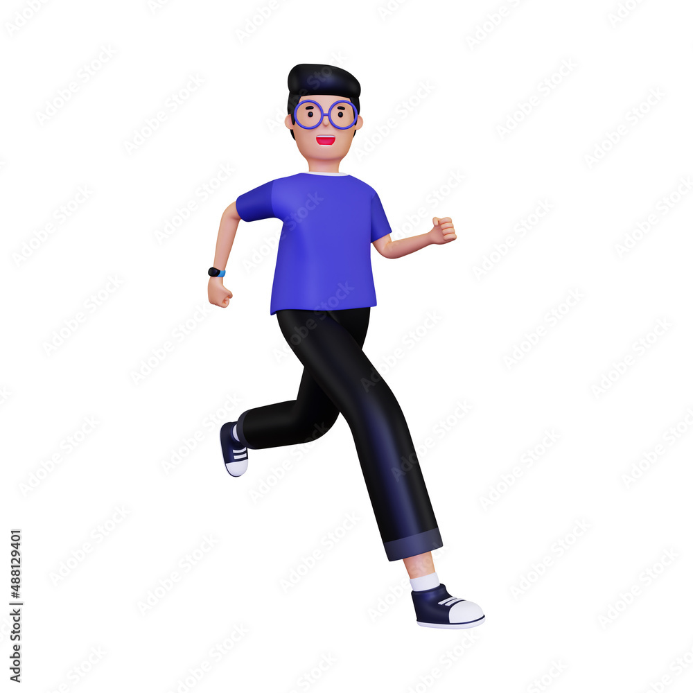 Running Man. isolated on a white background. 3d illustration Running Man. isolated on a white background. 3d illustration