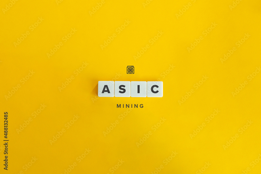ASIC Mining Banner and Icon. Letter Tiles on Yellow Background. Minimal Aesthetics. ASIC Mining Banner and Icon. Letter Tiles on Yellow Background. Minimal Aesthetics.