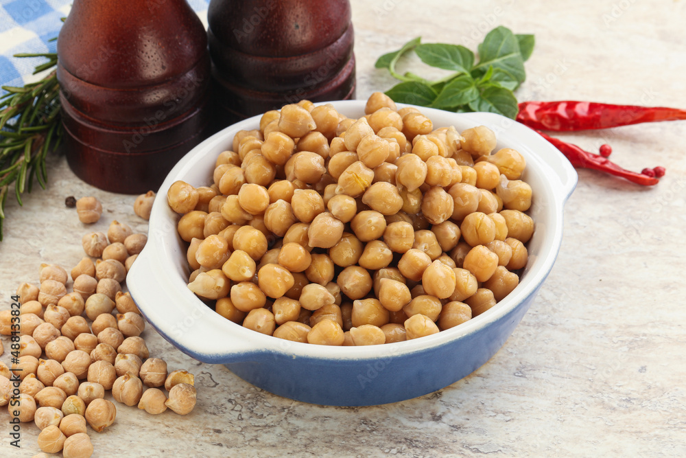 Boiled chickpea in the bowl Boiled chickpea in the bowl