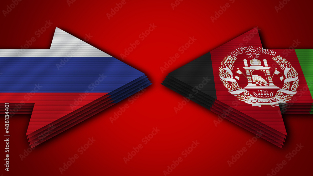 Afghanistan vs Russia Arrow Flags – 3D Illustration Afghanistan vs Russia Arrow Flags – 3D Illustration