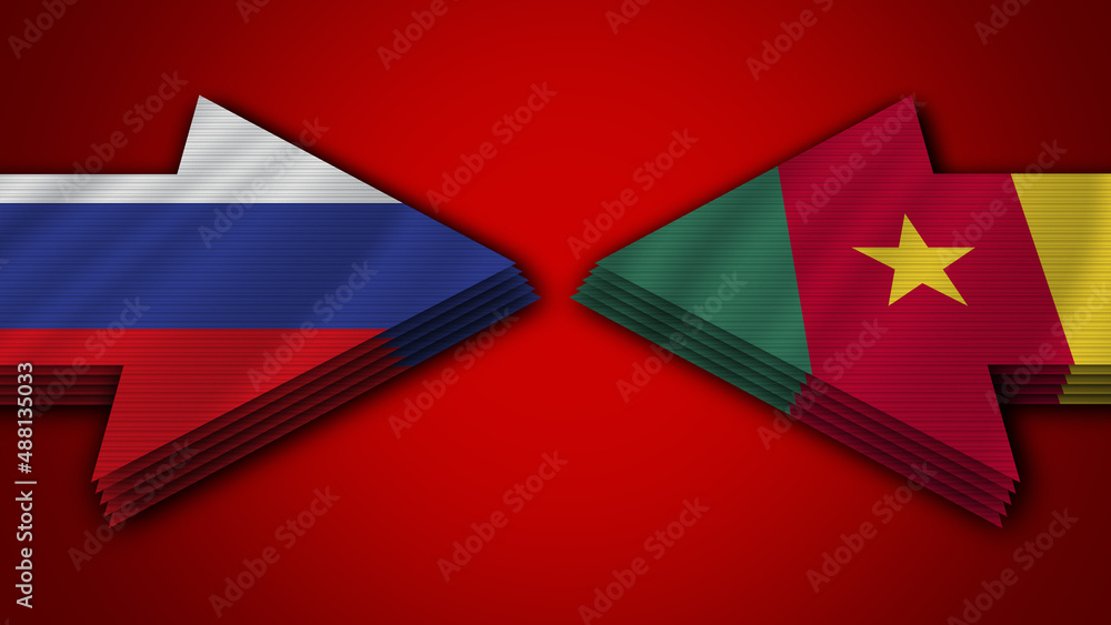 Cameroon vs Russia Arrow Flags – 3D Illustration Cameroon vs Russia Arrow Flags – 3D Illustration