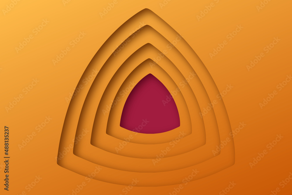Abstract 3d orange background with shapes and shadow
