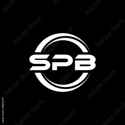 SPB letter logo design with black background in illustrator, vector logo modern alphabet font overlap style. calligraphy designs for logo, Poster, Invitation, etc. photo