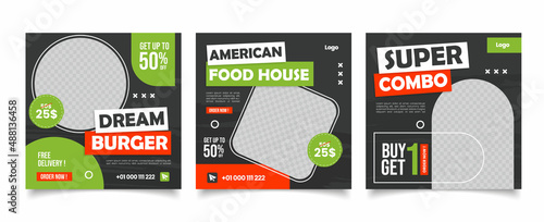 social media instagram post template. Suitable for Social Media Post Restaurant and culinary Promotion.