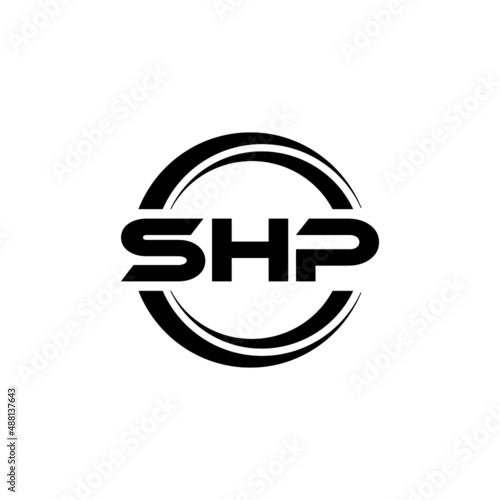 SHP letter logo design with white background in illustrator, vector logo modern alphabet font overlap style. calligraphy designs for logo, Poster, Invitation, etc. photo
