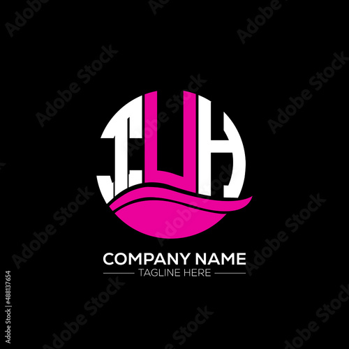 TUH logo monogram isolated on circle element design template, TUH letter logo design on black background. TUH creative initials letter logo concept.  TUH letter design. photo