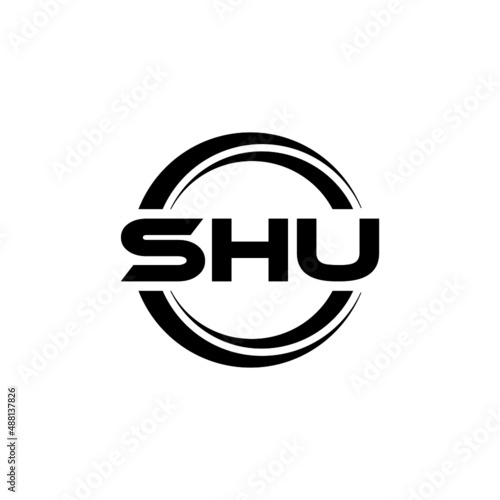 SHU letter logo design with white background in illustrator  vector logo modern alphabet font overlap style. calligraphy designs for logo  Poster  Invitation  etc.