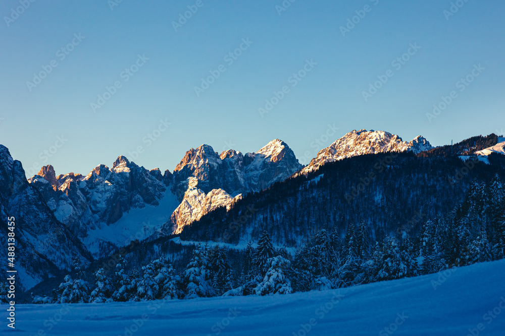 Cold morning in the heart of Julian Alps