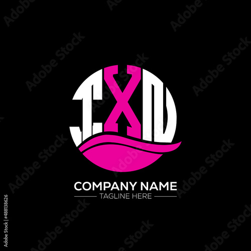 TXN logo monogram isolated on circle element design template, TXN letter logo design on black background.TXN creative initials letter logo concept.  TXN letter design.