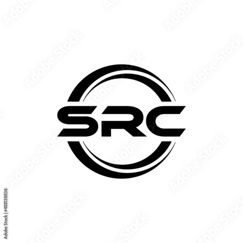 SRC letter logo design with white background in illustrator, vector logo modern alphabet font overlap style. calligraphy designs for logo, Poster, Invitation, etc. photo