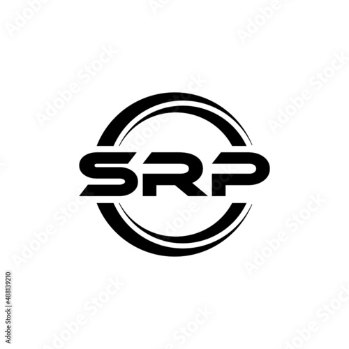 SRP letter logo design with white background in illustrator, vector logo modern alphabet font overlap style. calligraphy designs for logo, Poster, Invitation, etc. photo