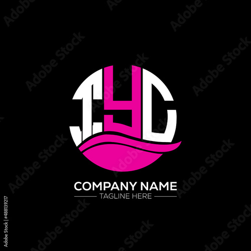 TYC logo monogram isolated on circle element design template, TYC letter logo design on black background.TYC creative initials letter logo concept.  TYC letter design.