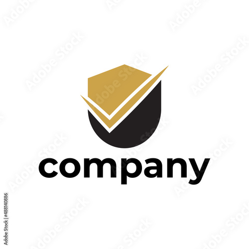 shield security protection check logo design