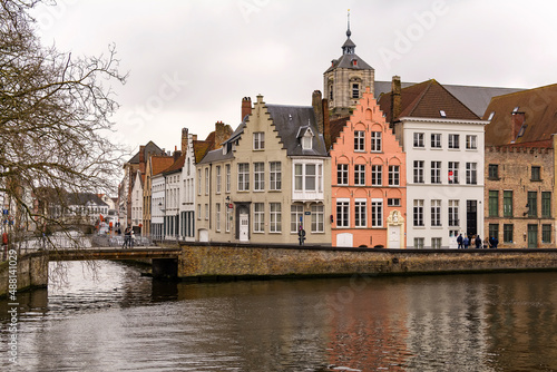 A view of the canal-based historic city of Bruges, Sometimes called the Venice of the North, In the Flemish region of Belgium
