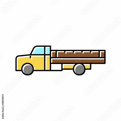 truck farm transport color icon vector illustration