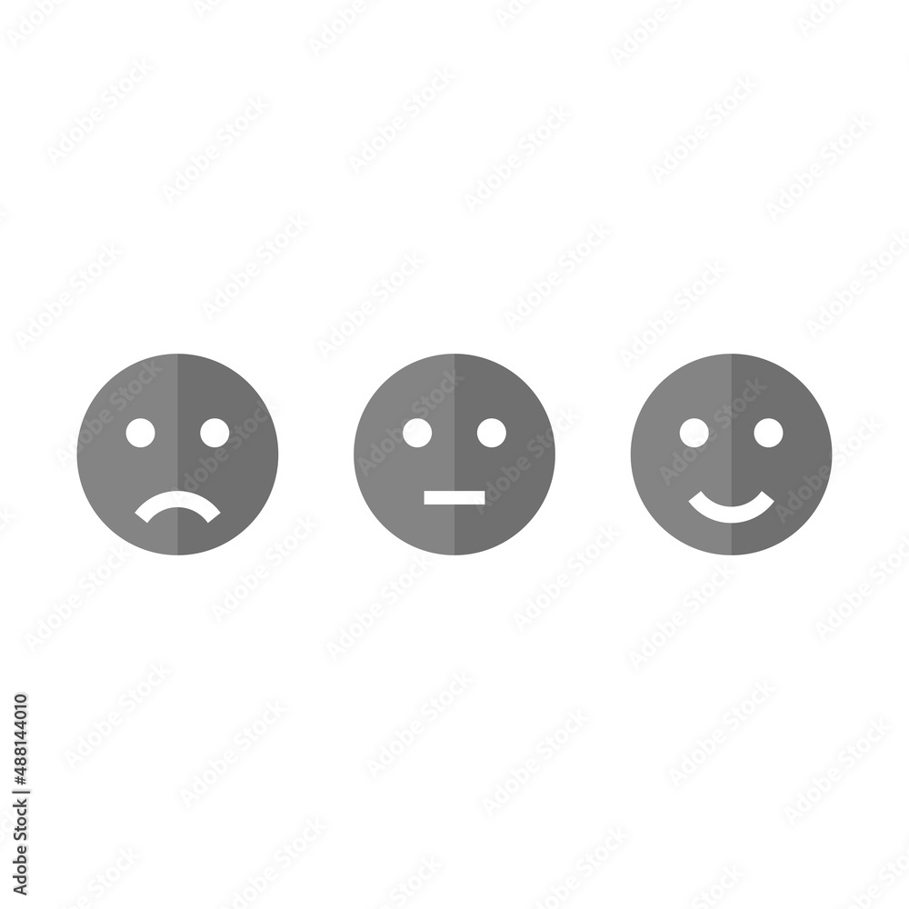 Fototapeta premium Emotion rating grey vector icon