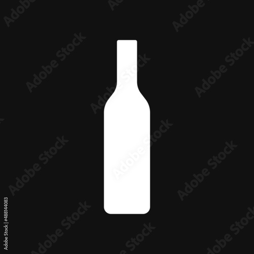 Wine bottle icon on grey background