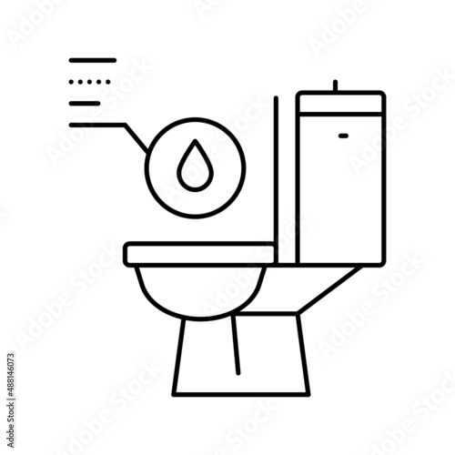 urine with blood line icon vector illustration