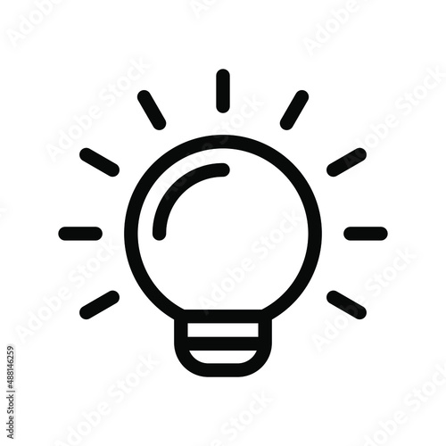 The light bulb icon vector, full of ideas and creative thinking, analytical thinking for processing. Outline symbol illustration.