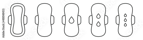 Sanitary napkin line icon, Sanitary pads vector icon.