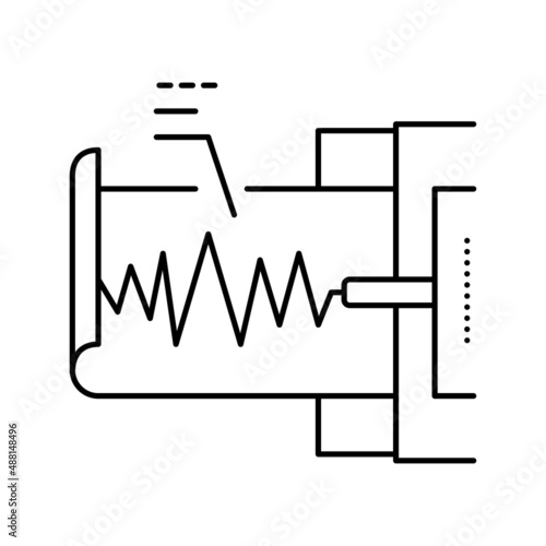 seismograph device line icon vector illustration