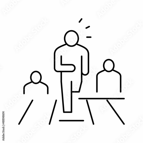 first leader running line icon vector illustration