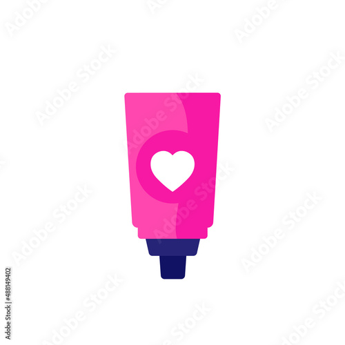 lubricant for sex icon, lube or intimate gel, flat vector