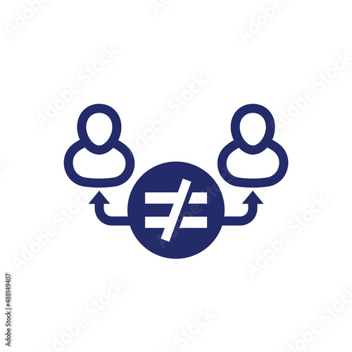 inequality or injustice icon on white