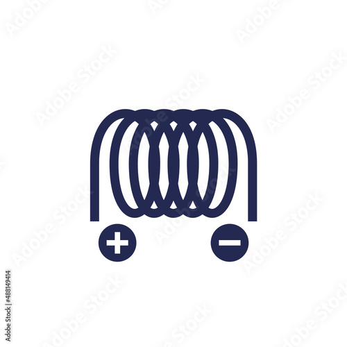 solenoid icon on white, vector