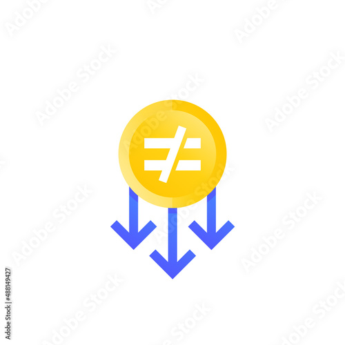Reducing inequality icon on white