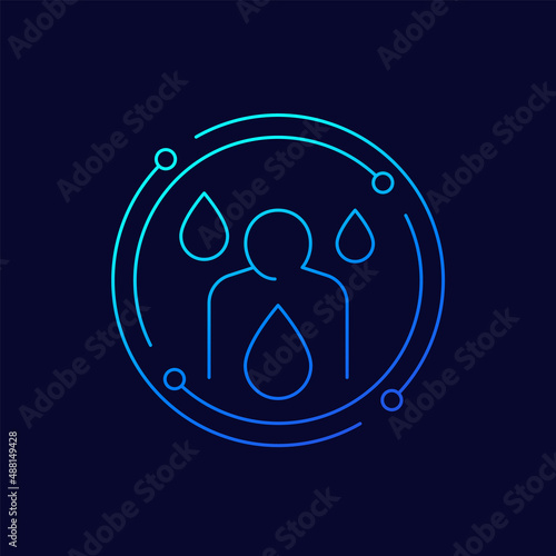 rehydrate line icon on dark