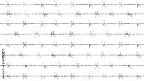 Barbed wire. Wire fence. Wire mesh. Lattice. Black barbed fence on a transparent background. Alpha channel. Symbol of war, prison, refugees, loss of freedom. Video, animation.