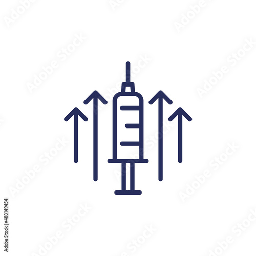 vaccine booster dose line icon