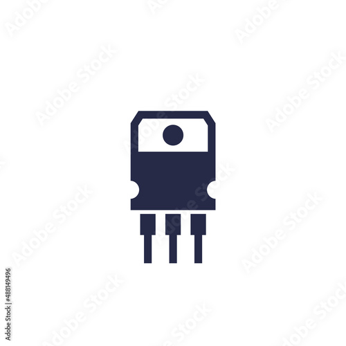 transistor, semiconductor icon on white