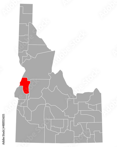 Karte von Adams in Idaho
