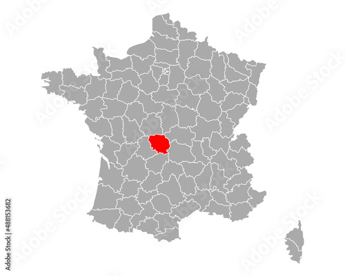 Karte von Creuse in Frankreich