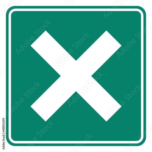 Kreuzung und Schild
