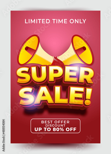Super sale poster template poster suitable for product promotion